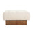 Square Upholstered Tufted Linen Fabric Ottoman