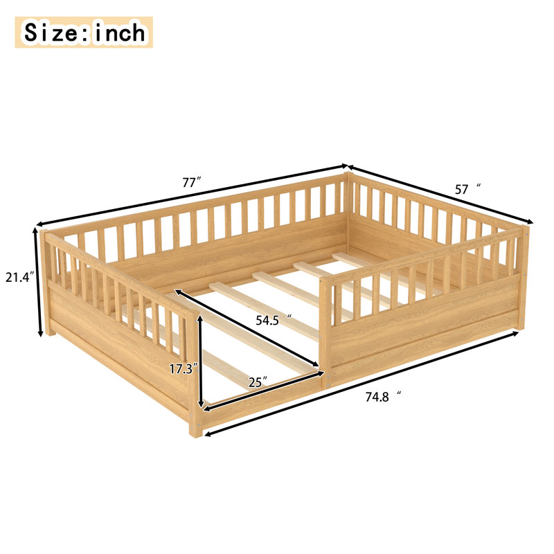 Elegant Classic Toddler Bed – Wooden Frame With Safety Rails, Cherry Finish, Crib Mattress Compatible