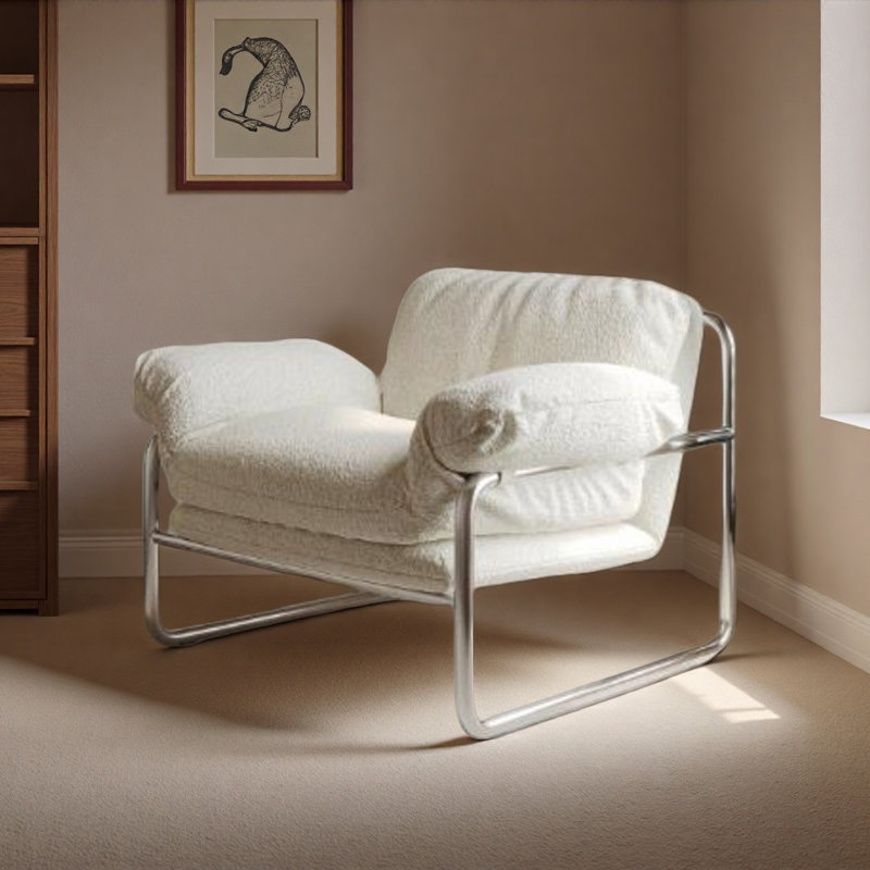 Fauteuil de loisir simple et confortable., Blanc