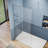 28"W x 74"H Frameless Shower Screen with 8mm Clear Tempered Glass and Double Glass Shelves, Chrome-111995352