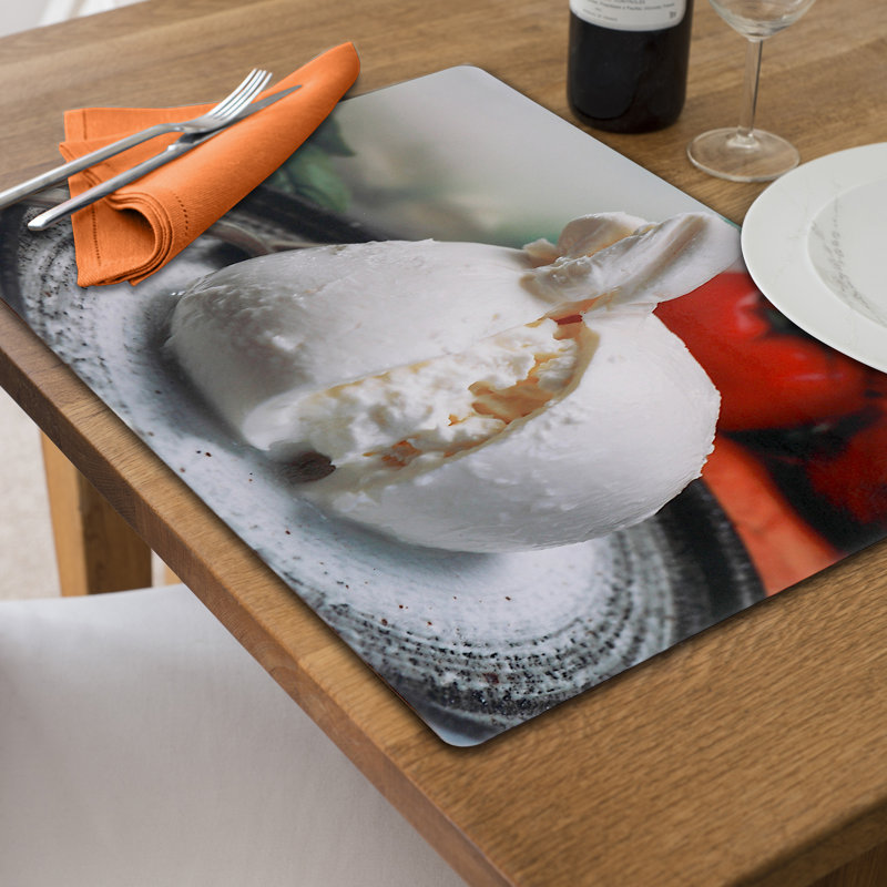 Napperon en plastique avec fromage Burrata - ensemble de 12