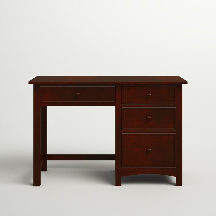 Debanhy Writing Desk Modern Office Desk with 4 Drawers 17 Stories Color (Top): Walnut