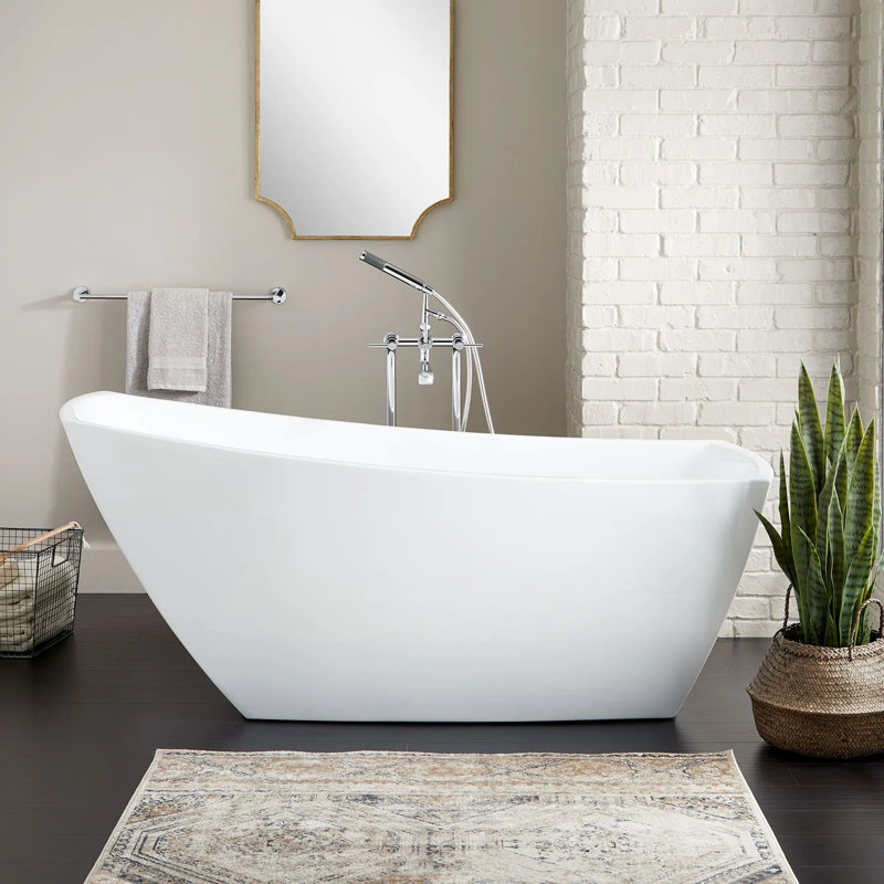 67" Glendora Acrylic Freestanding Soaking Bathtub