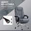 Fauteuil de massage avec repose-pieds, fauteuil de bureau de direction avec 6 points de vibration et chaleur, fauteuil d'ordinateur inclinable, fauteuil de bureau pivotant, hauteur réglable, brun-877906251