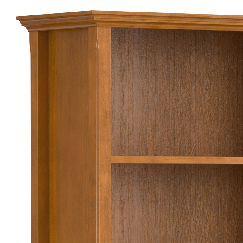 Amherst Adjustable 5-Shelf Solid Pine Bookcase in Light Golden Brown