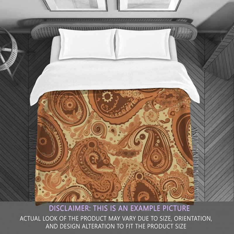 Polyester Comforter, King Comforter, Brown/Beige Paisley