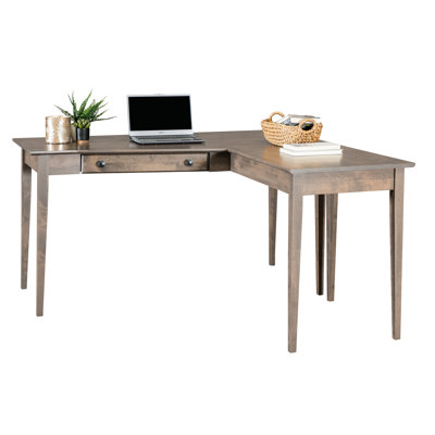 Bureau en L en bois massif Malani