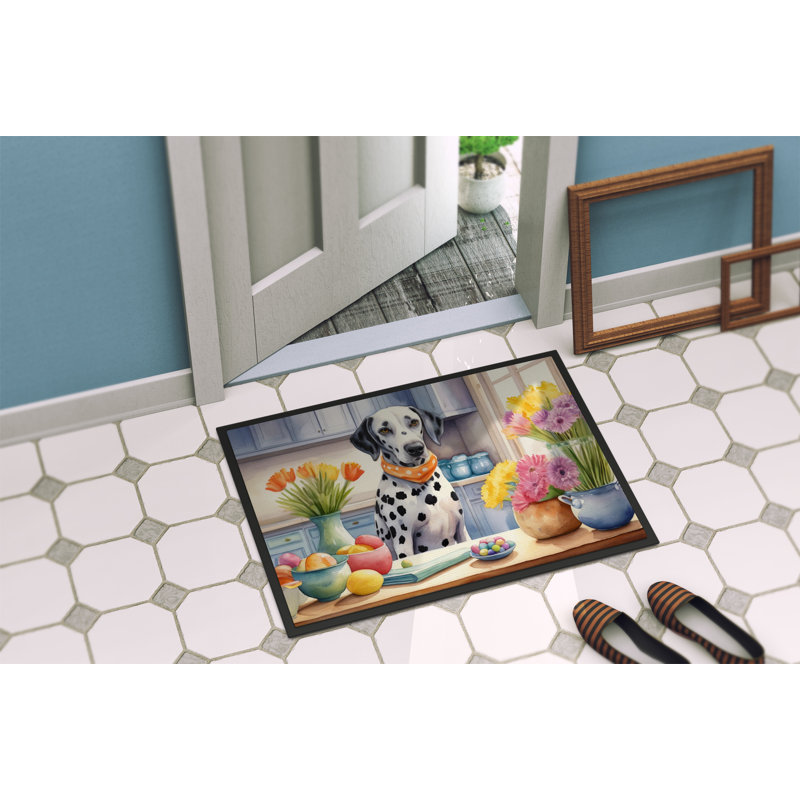 Decorating Easter Dalmatian Doormat, 24" W x 36" L