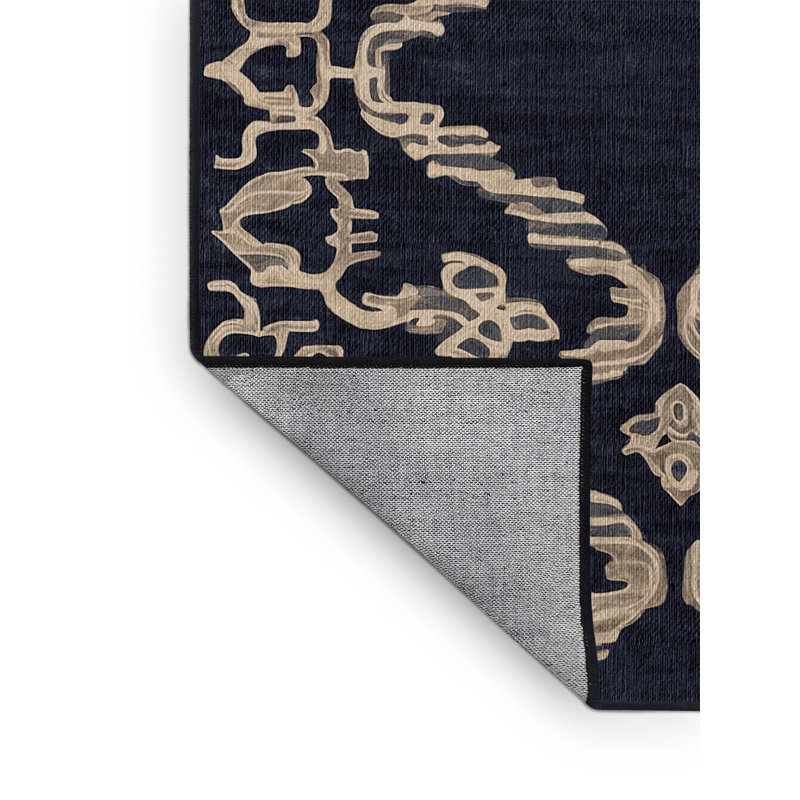 Machine Washable Gray Area Rug, Rectangle 5' x 8'