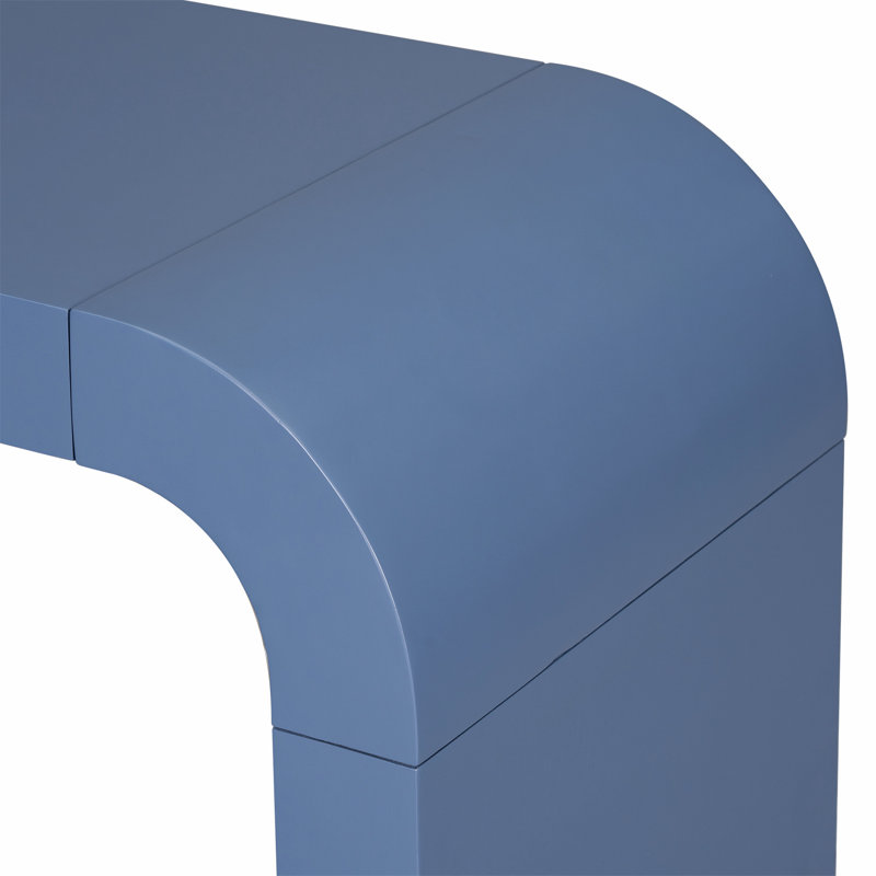 Table d'entrée minimaliste en placage d'acacia à deux pieds, élégante et peu encombrante - idéale pour les entrées diverses