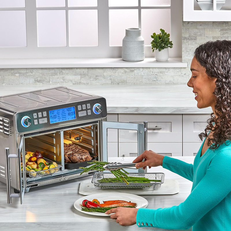 Emeril Lagasse Dual Zone 360 Air Fryer Oven Combo, French Door, 25 QT Extra Large, Multiple ways to Cook Foods, Up to 60% Faster from Frozen to Finish