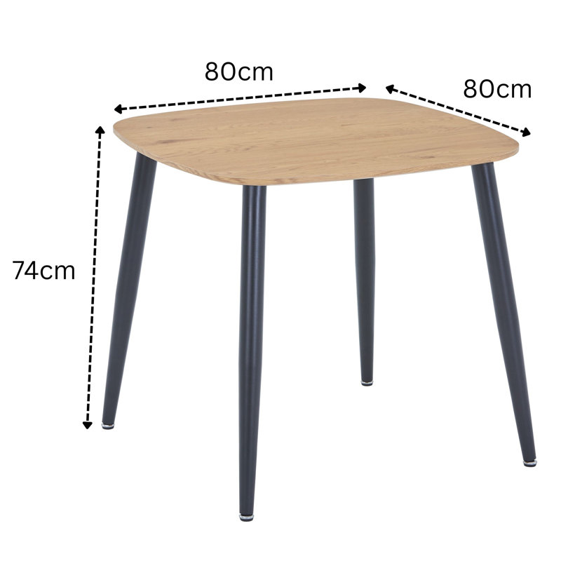Aspen 5-Piece Casual Dining Set - Square Dining Table & Four Upholstered Diamond Fabric Chairs, Grey, Light Oak