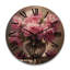 Horloge murale surdimensionnée en bois rose et pivoines captivantes I-614302264
