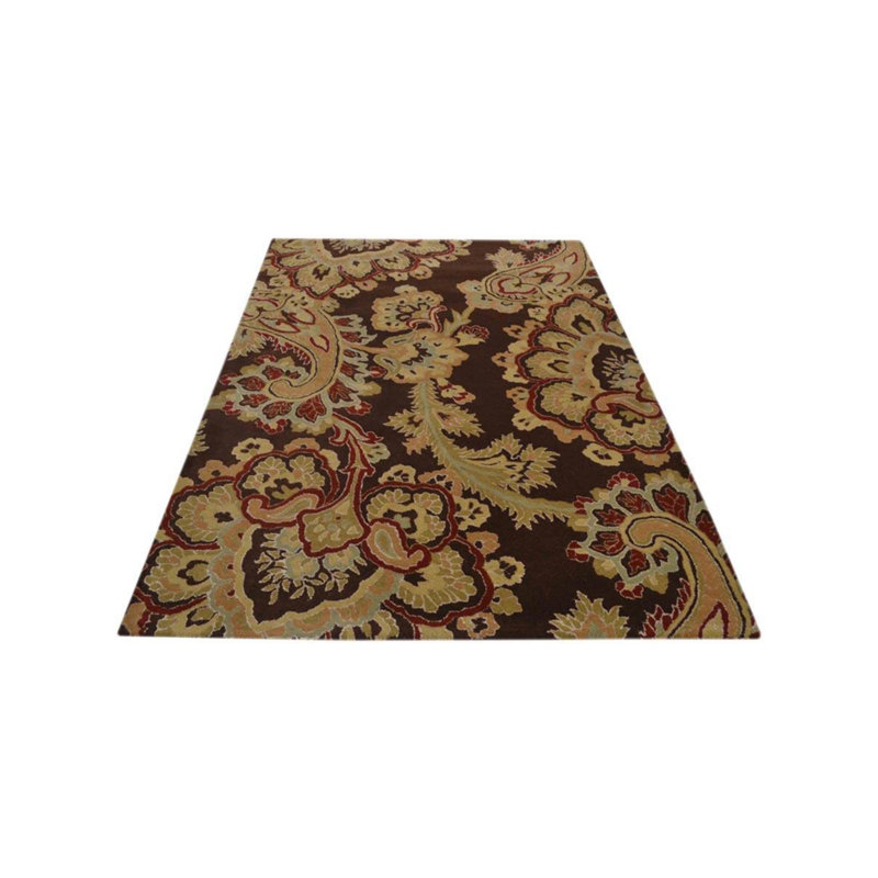 Hollander HAND TUFTED WOOL ECO-FRIENDLY AREA RUGS - Brown Color | Floral Design | Area Rugs for living room, Bedroom