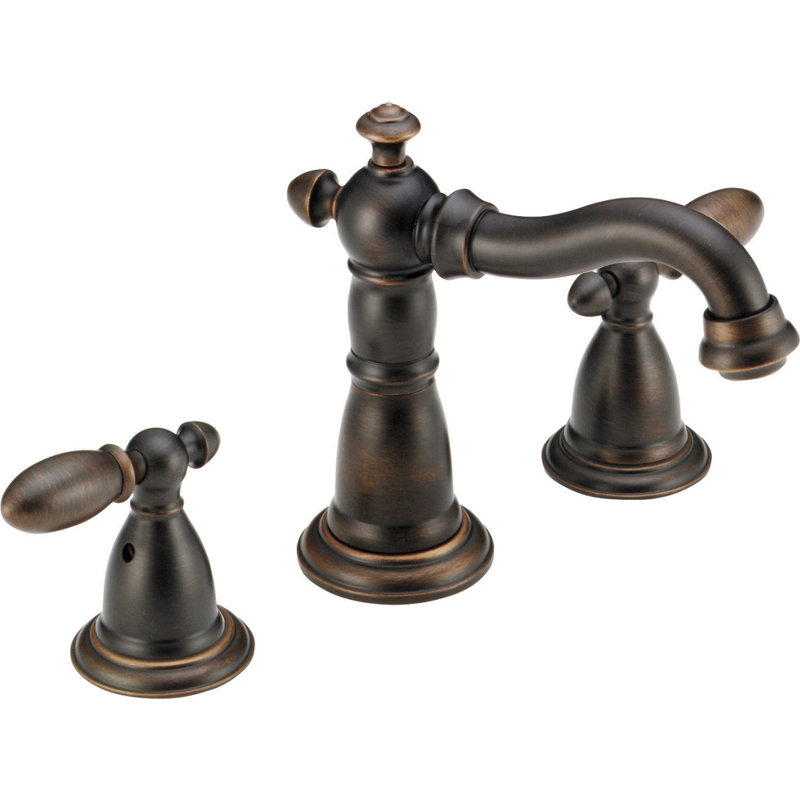 Robinet de salle de bain victorien à large entraxe avec bonde