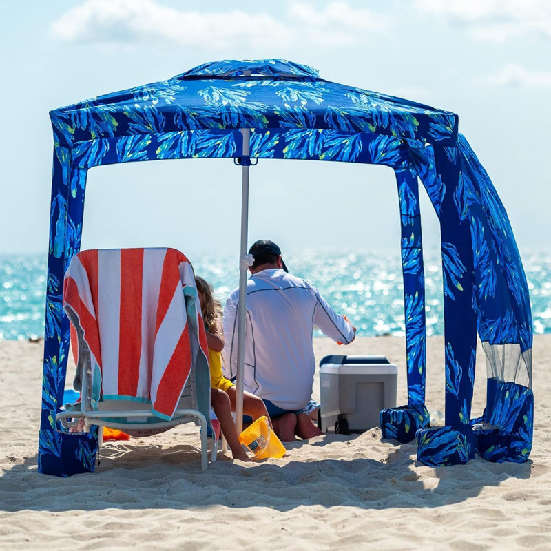 Cabane de plage, auvent de plage de 6,5 pi x 6,5 pi, facile à installer et à démonter