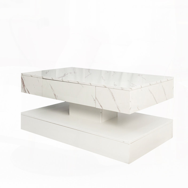 Table basse à DEL ultrabrillante, Blanc