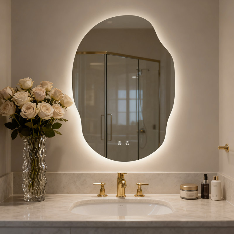 Miroir mural anti-buée Dibbrun, Asymétrique, 22 po x 31 po