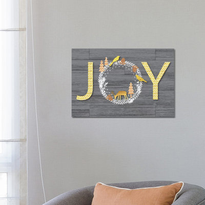 Joy 1 Piece Wrapped Canvas Wall Art