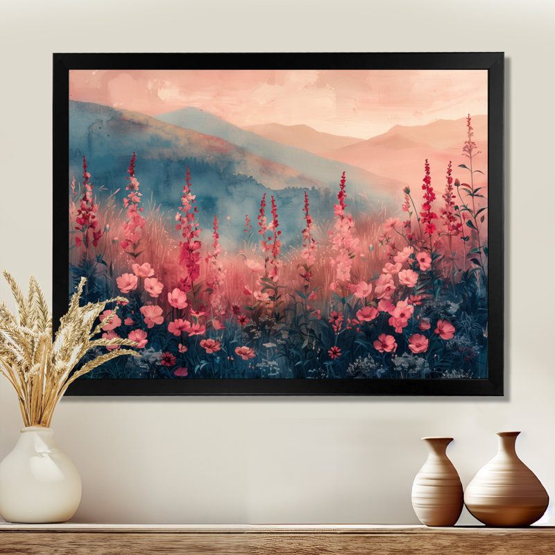 Aquinnah - Lupin, art mural, Toile encadrée noire simple, H 12 po x l 20 po x P 1 po