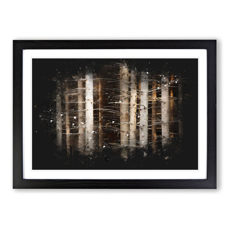 Bare Trees - Picture Frame Graphic Art, 27cm H x 36cm W x 2cm D, Black
