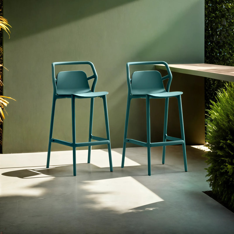 Tabouret d'extérieur Aspen, Sarcelle / Bleu / Vert, Tabouret de bar (siège d’une hauteur de 30 po)