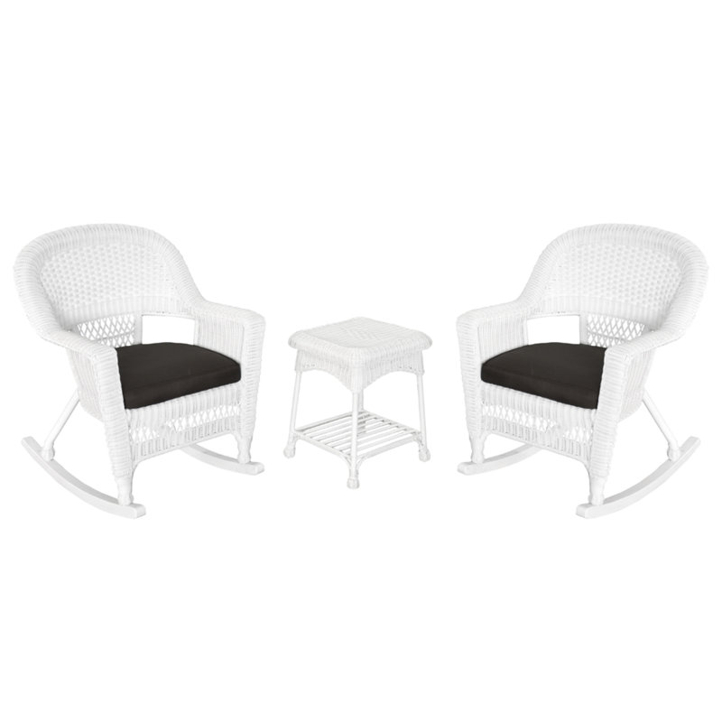 Ensemble de conversation 3 pièces Starner, Blanc, Noir