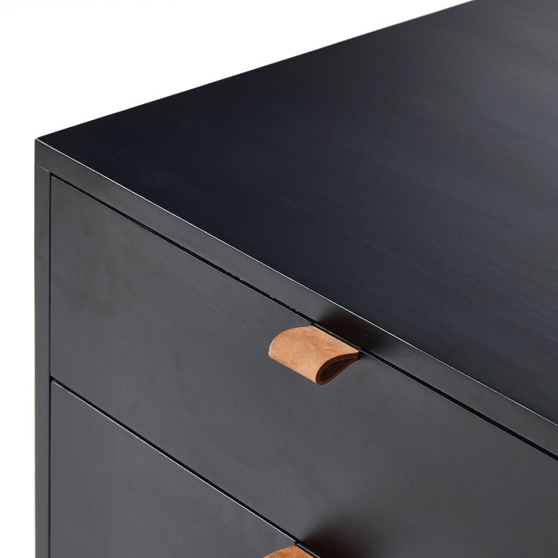 Trey 4 - Drawer Solid Wood File Cabinet, Black