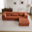 Canapé à compression, canapé-lit convertible au sol, canapé modulaire sans arête modulaire sans assemblage requis, tissu polaire circulaire, surdimensionné à 3 places avec 1 repose-pieds, orange-730742663