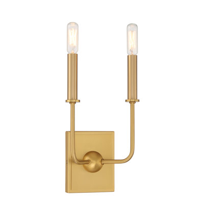 Treyvion Metal Candle Wall Light in Brass
