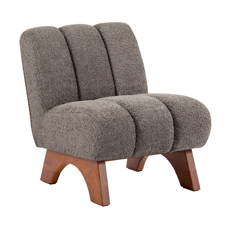 Brenetta Upholstered Accent Chair, Flax Gray Sherpa