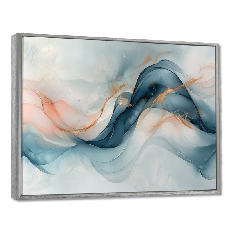 Octavus - Abstract Large Wall Art, Argent argent, Cadre flottant, H 24 po x l 32 po