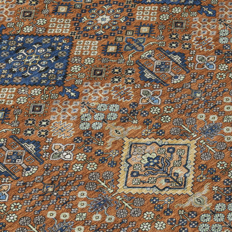 Tapis lavable à la machine intérieur / extérieur ACN2478, Paprika, 8 pi x 10 pi