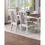 Table de salle à manger style transitionnel 7 pièces, table en chêne avec 6 chaises d'appoint, sièges coussins, gravure artistique rectangulaire en bois massif gris, assise gris,