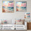 Brise de plage rose - décor d'art mural sable de plage-1198396305-1198396304