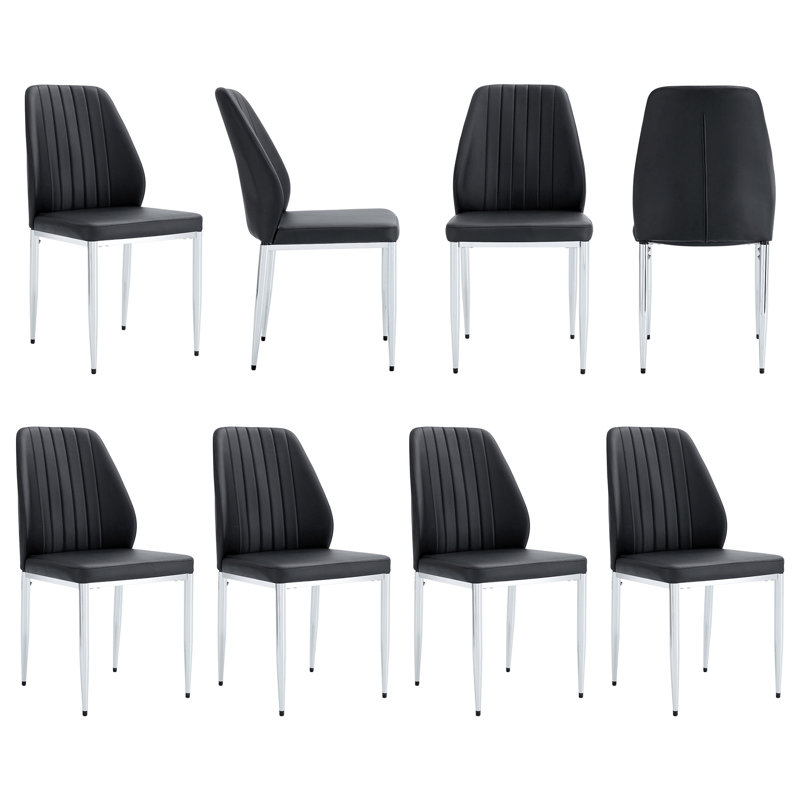 Ensemble de 8 chaises de salle à manger Pu Comfort (17 chaises seulement, tables non comprises), Noir