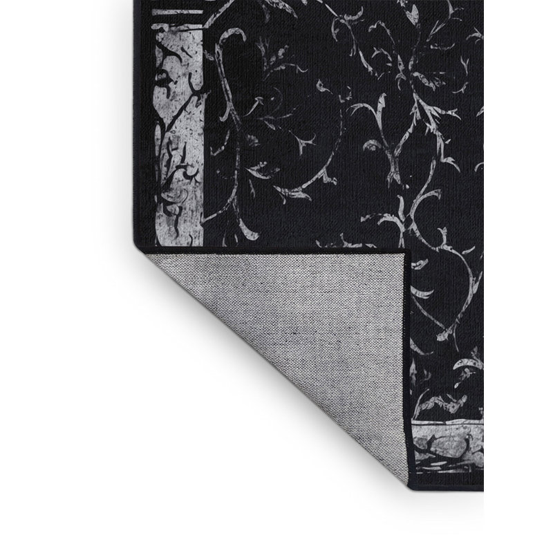 Velvet Raven Rug, Square 5'