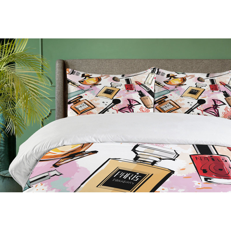 Glam Polyester Duvet Cover, Queen Duvet Cover + 2 Standard Shams