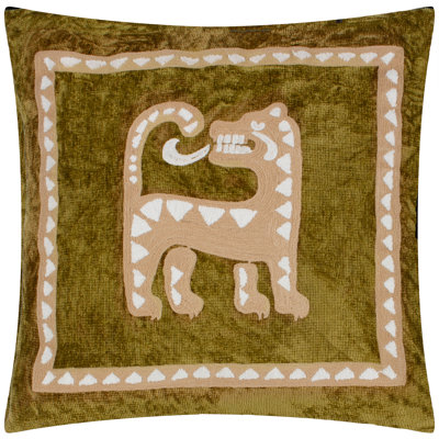 Detwiler Abstract Green Square Throw Cushion