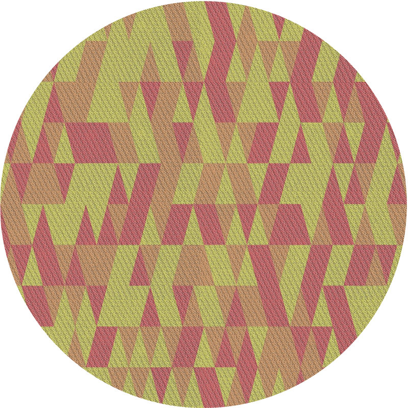 Tapis jaune géométrique, Rond 4 pi