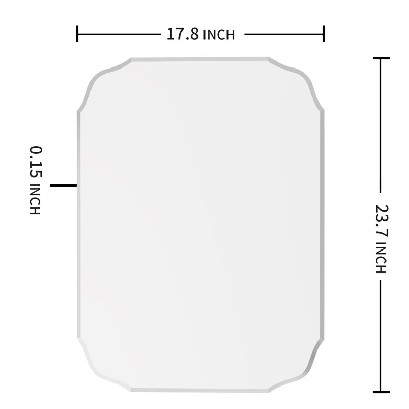 Miroir de salle de bain Arnoud, 23,7 po x 17,8 po