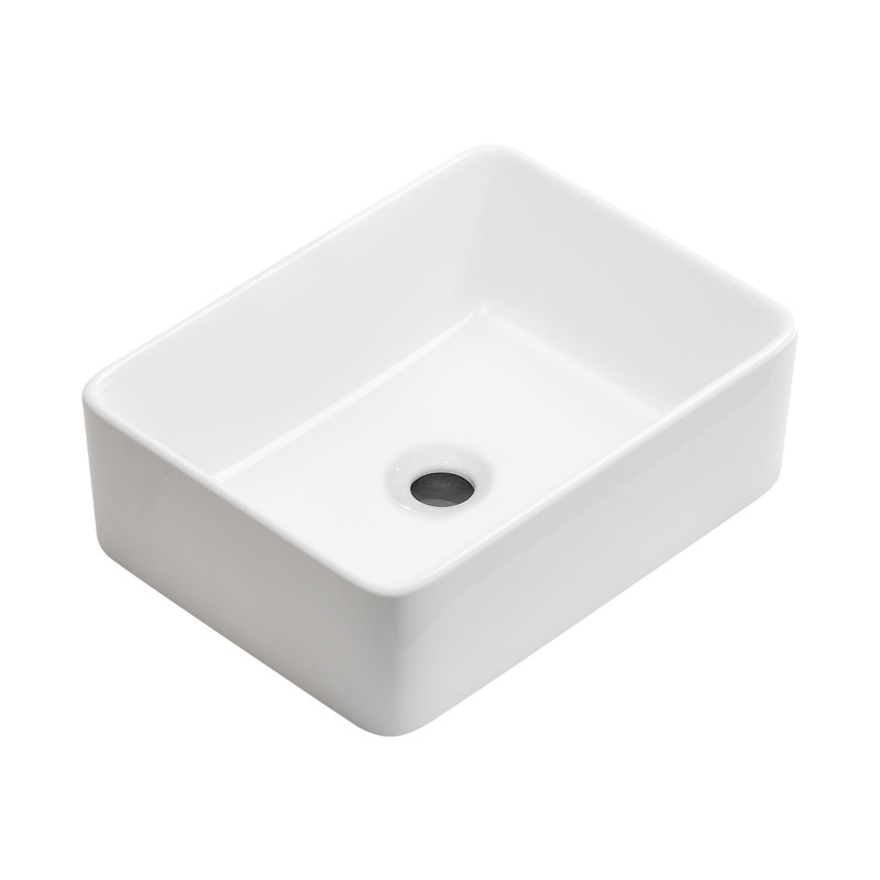 Lavabo de salle de bain rectangulaire en céramique 16 po x 12 po Galileo