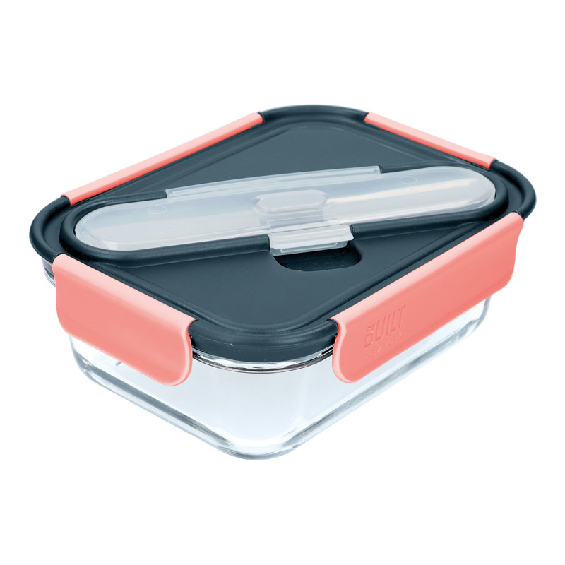 Professional 30.43ml Glass Food Storage Container, Blue/Orange