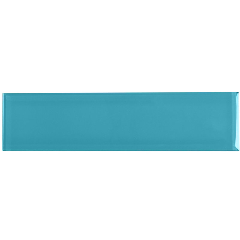 3'' x 12'' Glass Subway Wall Tile, Aqua