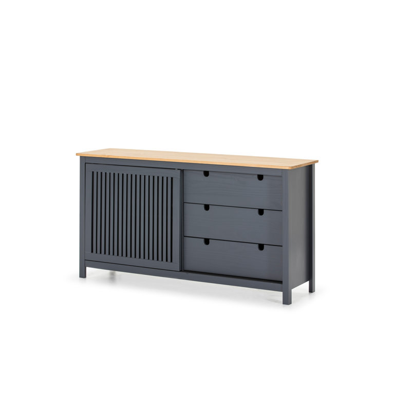 Bade 150cm Solid Wood Sideboard, Grey