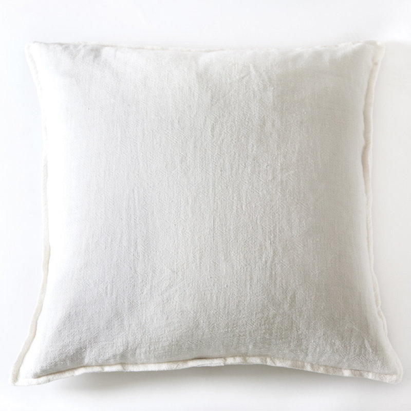 Montauk 100% Linen Large Euro Pillow Cover, Euro , White