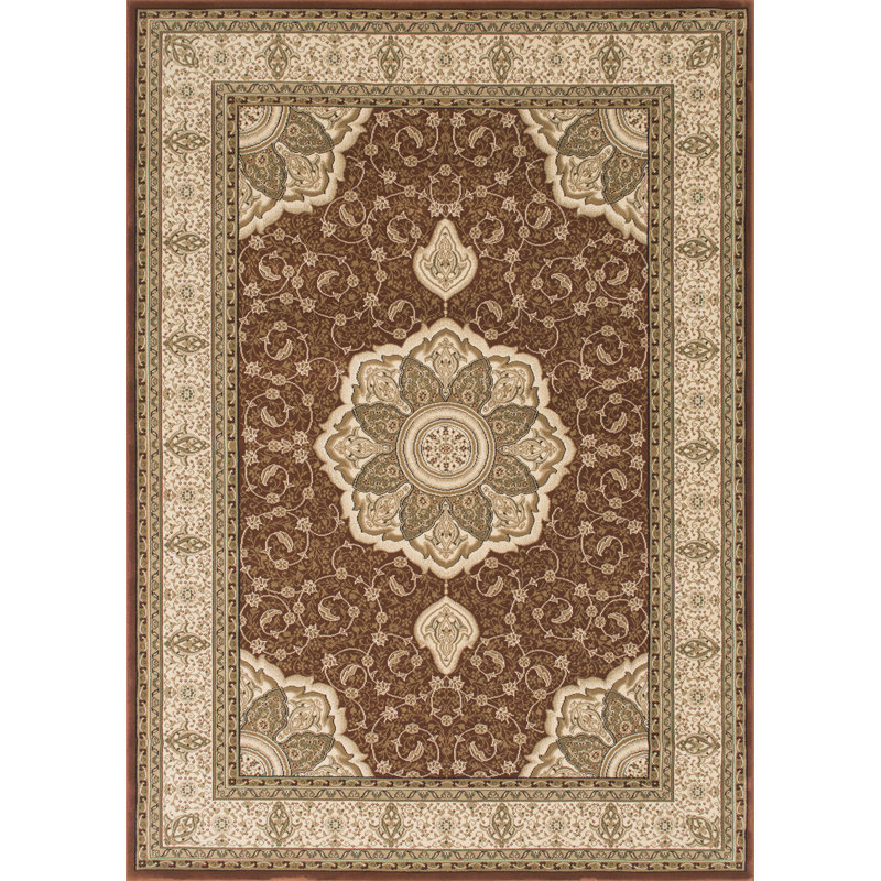 Harpersville Oriental Area Rug in Brown/Ivory