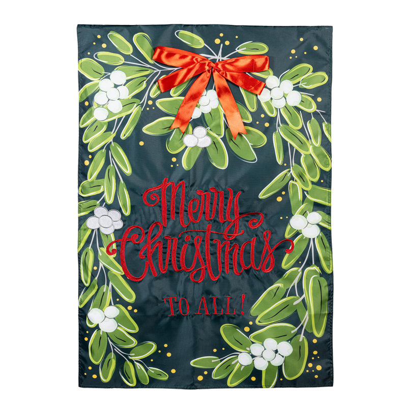 Drapeau de maison Merry Christmas Mistletoe