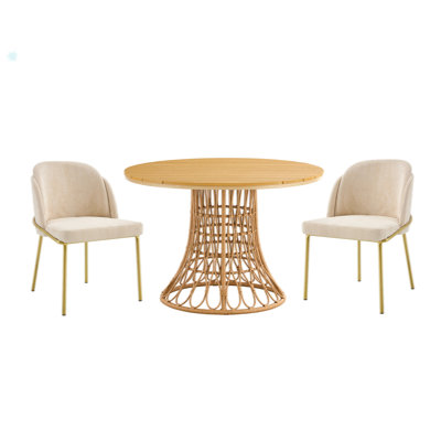 Simaya Wood Dining Table and Chair Set