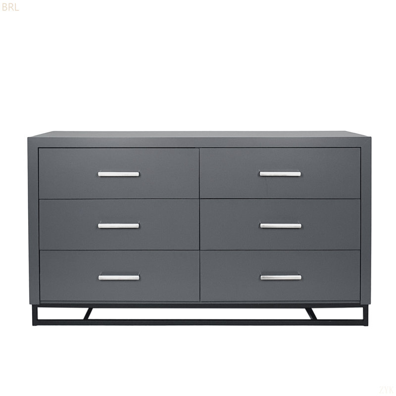 6 Commode 6 tiroirs, Gris anthracite